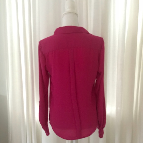 { The Limited } Fuchsia Button Down Blouse - Picture 4 of 6